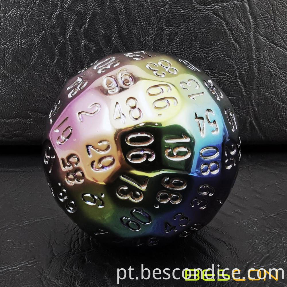 Polyhedral Metal Plating 100 Sided Dice 3